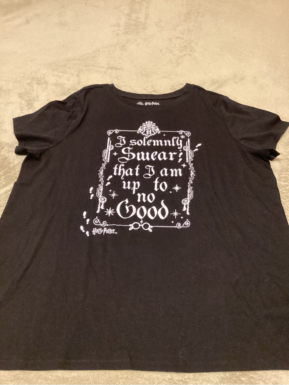 Hybrid Apparel Black Short Sleeve Harry Potter Graphic Tee,  Size 2(18/20), NWOT